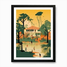 Listing image for Gambia 2 Travel Illustration Art Pr Framed Wall Art Poster Canvas Print Picture