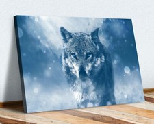 Listing image for LONE WOLF BLUE LOYALTY PICTURE CANVAS WALL ART PRINT ARTWORK FRAMED POSTER
