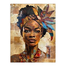 Listing image for African Woman in Traditional Headdress Portrait Wall Art Poster Print