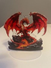 Listing image for 2D Flat - Enchanting Red Acrylic Dragon - Mythical Creature Decor