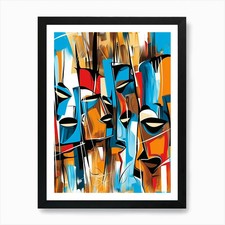 Listing image for African Masks Art Print Framed Wall Art Poster Canvas Print Picture