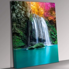 Listing image for Beautiful Waterfall Portrait Canvas Wall Art Picture Print