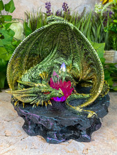 Listing image for Enchanted LED Dragon Figurine Mythical Creature Decor Magical Fantasy Art Statue