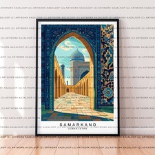 Listing image for Samarkand Uzbekistan Unframed Illustration Art Print Samarkand Poster