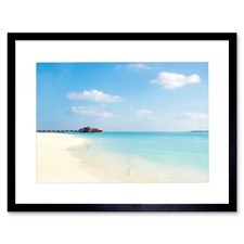 Listing image for Tropical Beach Caribbean Seaside Photo Framed Art Print Picture & Mount 12x16"