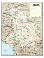 Listing image for Serbia-Montenegro Physical Geography Geographic Physiographic Map Country Print