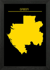 Listing image for Gabon Map Gold Framed Wall Art Poster Canvas Print Picture