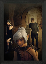 Listing image for Elf Love Triangle Framed Wall Art Poster Canvas Print Picture
