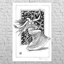 Listing image for Poster Dancing Nymph, 1895 | 16x24" Mid size A2 | Vintage British wall decor