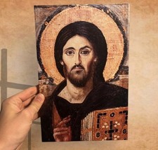 Listing image for Christ The Pantocrator Eastern Orthodox Icon Wooden Canvas Print Wall Art