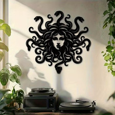 Listing image for Medusa Wall Art Decor Metal Gothic Snake Head Black Wall Ornament