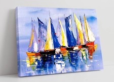 Listing image for SAIL BOATS ON SEA CONTEMPORARY DECOR FRAMED CANVAS WALL ART PICTURE PRINT