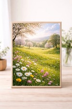 Listing image for Spring Meadow Wall Art - Wildflower Landscape Print by WinsterCreations