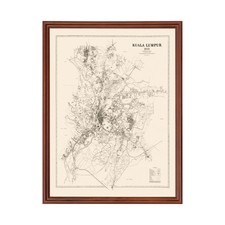 Listing image for Old Map of Kuala Lumpur 1936 - Vintage Malaysia Art Wall Dec