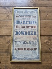 Listing image for Antique Original Advertising Poster Princess Theatre Leeds 1859 Framed