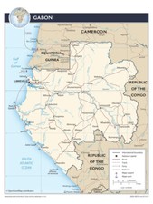 Listing image for Gabon Road Highway Transportation Transport Map Country Nation Print