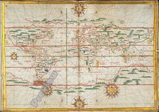 Listing image for Ancient World Sea Map Atlas Joan Martines 1618 Print Poster Wall Art Picture A4+