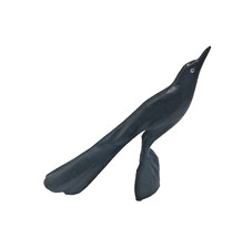Listing image for Vintage Folk Art Hand Carved Black Horn Raven Bird