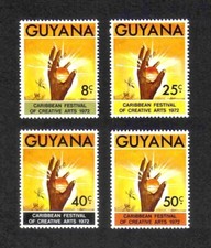 Listing image for Guyana 1972 1st Caribbean Festival of Arts complete set of 4v. (SG 573-576) MNH
