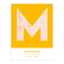 Listing image for Managua Nicaragua City Map Typography Unframed Wall Art Print 18x24 In