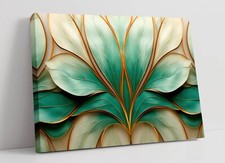 Listing image for GREEN WHITE ABSTRACT LEAVES HOME DECOR FRAMED CANVAS WALL ART PICTURE PRINT