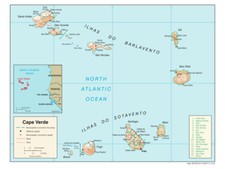 Listing image for Cape Verde Physical Geography Geographic Physiographic Map Country Nation Print