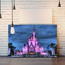 Listing image for DISNEY PRINCESS CASTLE GIRL CANVAS WALL ART PRINT ARTWORK PAINTING DEEP FRAMED