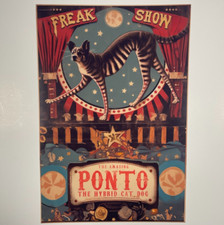 Listing image for Live Freaks Poster Circus Freak Show Art Retro Print Freakshow Half Cat Dog