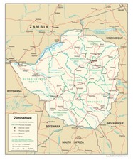 Listing image for Zimbabwe Road Highway Transportation Transport Map Country Nation Print