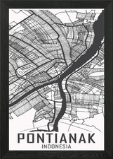 Listing image for Pontianak Indonesia City Framed Wall Art Poster Canvas Print Picture