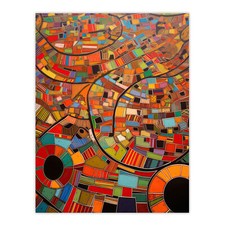 Listing image for Aerial African Abstract Africa Bright Colours Wall Art Poster Print Picture