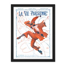 Listing image for La Vie Parisienne Carnival Clown Magazine Cover Framed Wall Art Print 18X24 In