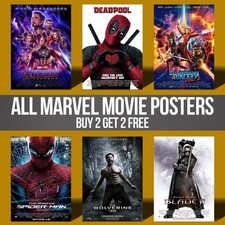 Listing image for All Marvel Movie Series Posters Classic Wall Art Retro Picture Print Room Decor