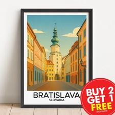 Listing image for Bratislava Slovakia Travel Print, Retro Wall Art, Classic Travel Poster, Vintage