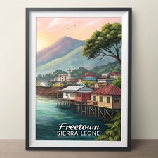 Listing image for Captivating Freetown Sierra Leone Travel Poster - Vibrant Culture Art Print more