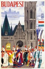 Listing image for Vintage Budapest Hungary Travel Poster A3 Print