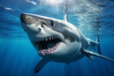 Listing image for Great White Shark Canvas Picture Print Wall Art