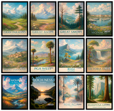 Listing image for World Cities Travel Poster Print | Famous Skyline Wall Art for Home Decoration