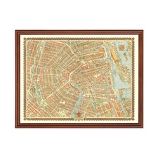Listing image for Old Map of Amsterdam 1956 - Vintage Netherlands Art Wall Dec