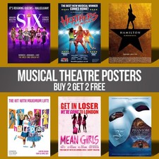 Listing image for Musical Theatre Posters Retro Vintage Broadway Wall Art Poster Prints Pictures
