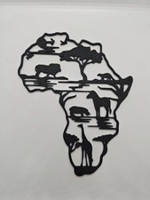 Listing image for Africa Map with Animals Wall Art Decor Wall Hanging