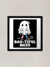 Listing image for BOO-TIFUL MESS - GHOST HALLOWEEN Fr Framed Wall Art Poster Canvas Print Picture
