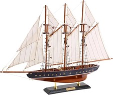 Listing image for 19" Atlantic Sailboat Model - Nautical Wooden Schooner Home Decor