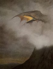 Listing image for The Dragon Awakens – Theodor Kittelsen 1900 Art Print Nordic Folklore Fantasy