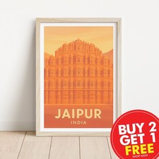 Listing image for Jaipur India Retro Travel Print, Retro Travel Poster, Vintage Wall Art, Home Art