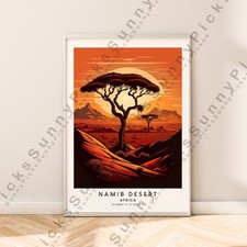 Listing image for Namib Desert Print Africa Travel Poster Illustration Wall Decor Gift Unframed