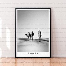 Listing image for Sahara Poster Unframed Print Black And White Sahara Africa Desert Landscape