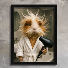 Listing image for Guinea Pig Bathroom Wall Art Print Guinea Pig Gift Poster Cloakroom Loo Artwork