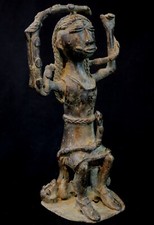 Listing image for African Art - Mami Wata Baoulé Baule Akan Deity Bronze Statue - 20 cm