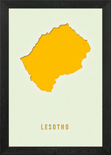 Listing image for MAP OF LESOTHO Framed Wall Art Poster Canvas Print Picture